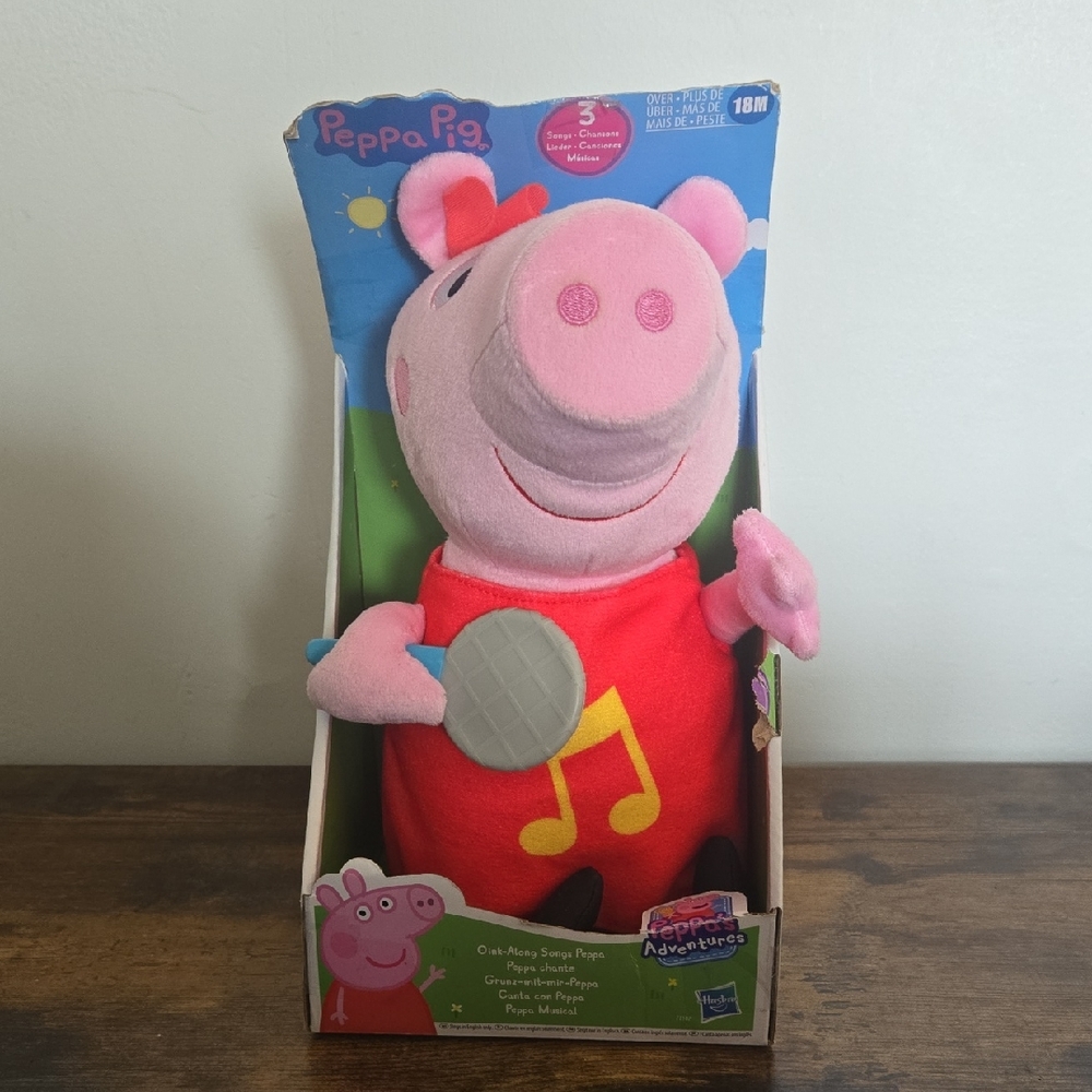 Peppa Pig Singing Plush Toy - Pink and Red